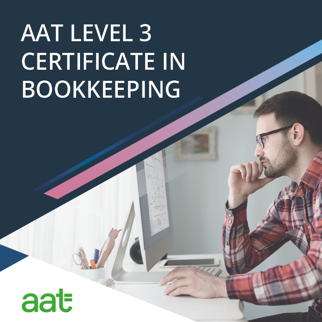 Distance learning student enrolled on AAT Level 3 Certificate in Bookkeeping studying online from home