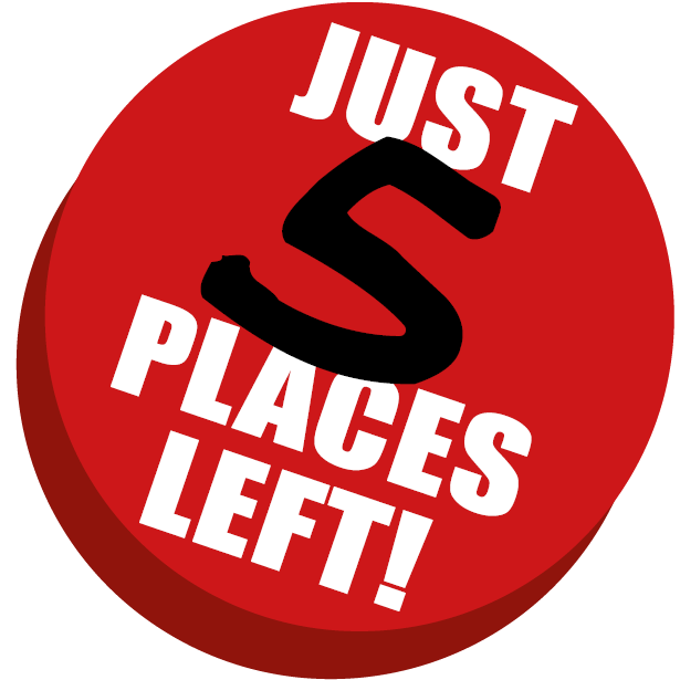 Red promotional badge with text “Only 5 Places Left” highlighting limited course availability and urgent enrolment opportunity.